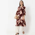 Straight Fit Printed Lapel Collar Kurta