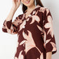 Straight Fit Printed Lapel Collar Kurta