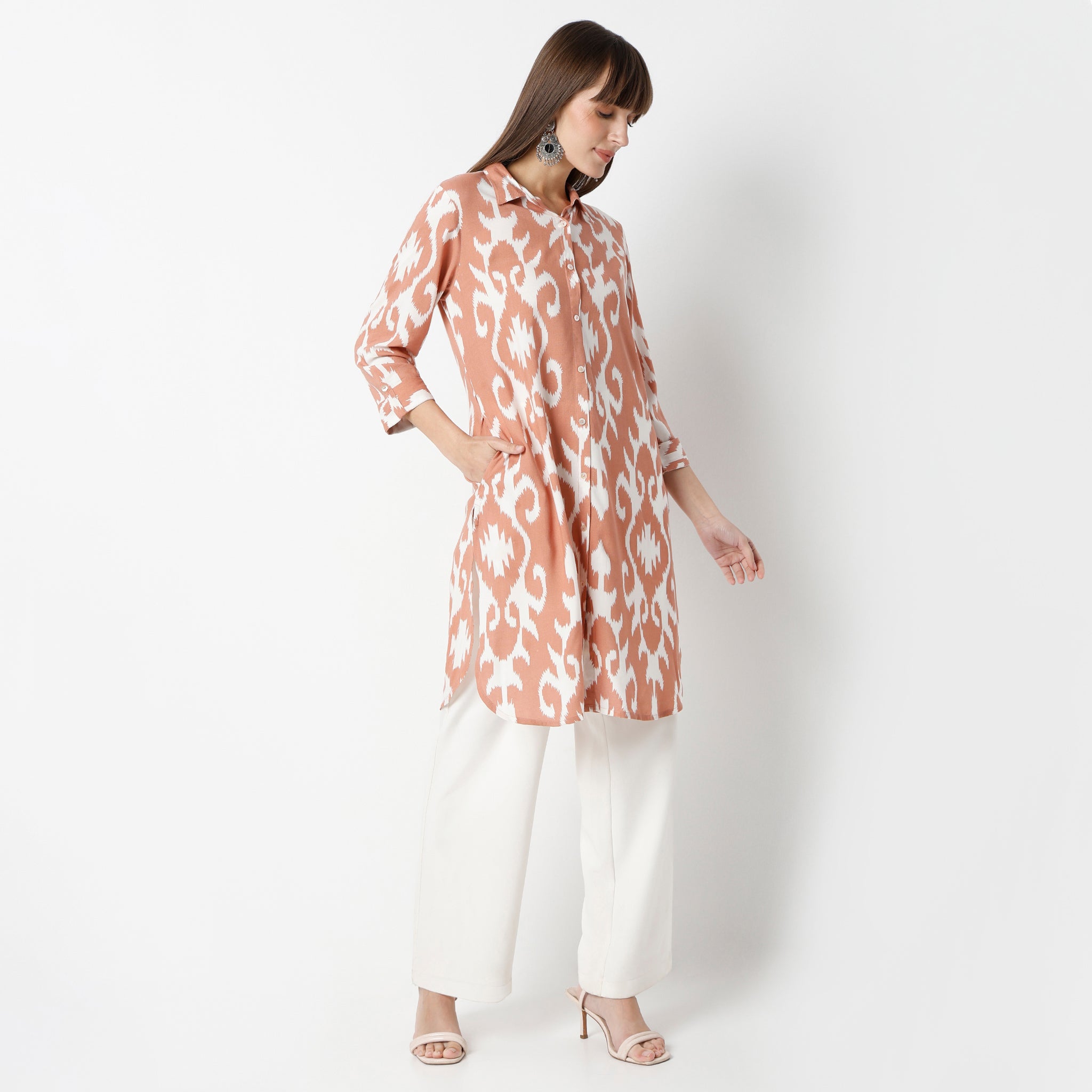 Straight Fit Printed Below Knee Kurta