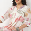 V-Neck Printed Below Knee Straight Kurta