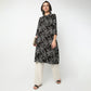 Straight Fit Printed Band Neck Kurta