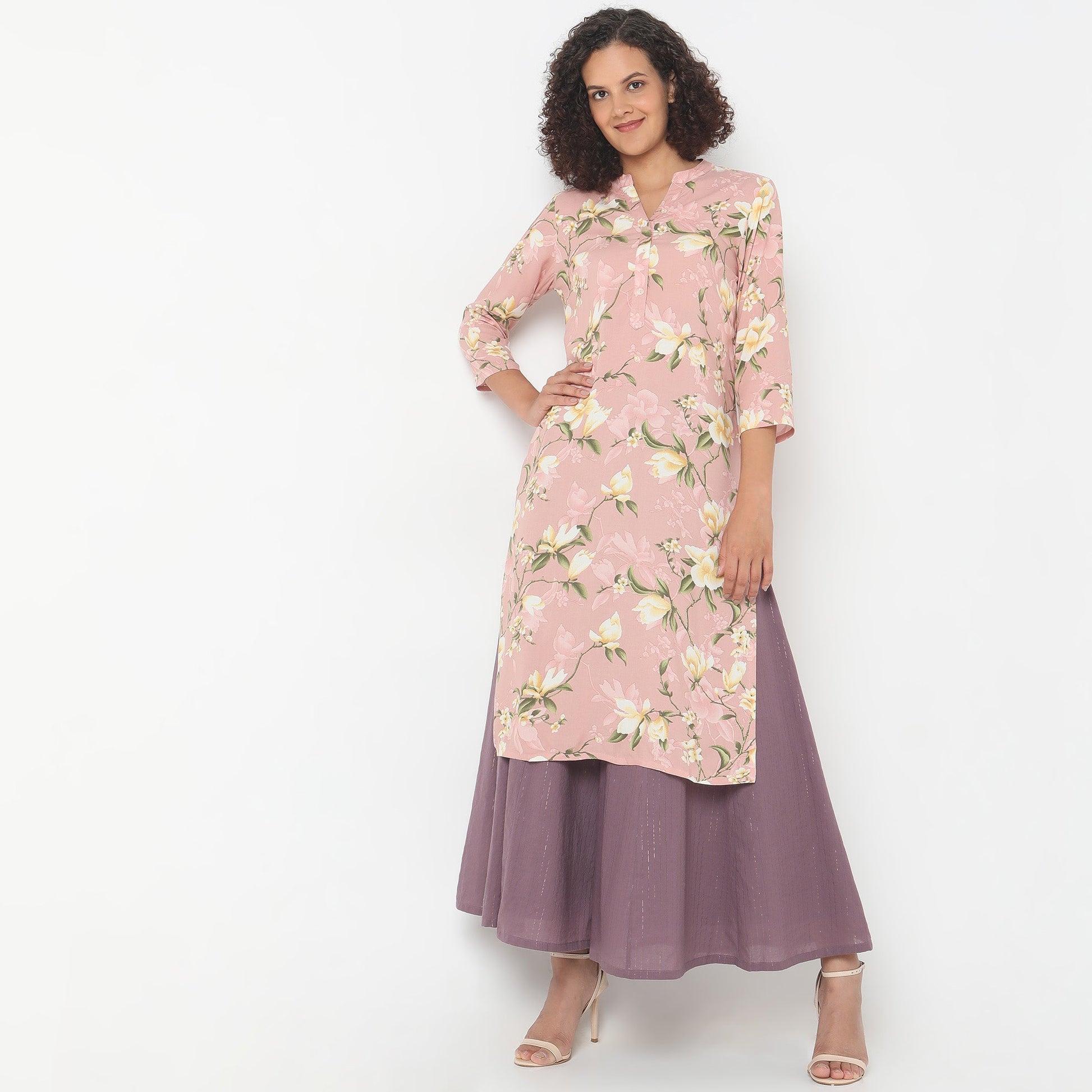 Flare Fit Striped High Rise Palazzos