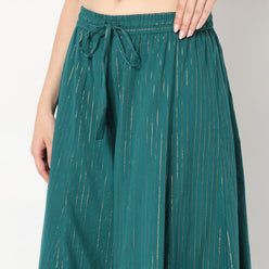 Flare Fit Striped High Rise Palazzos