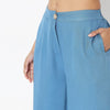 Flare Fit Solid Mid Rise Pants