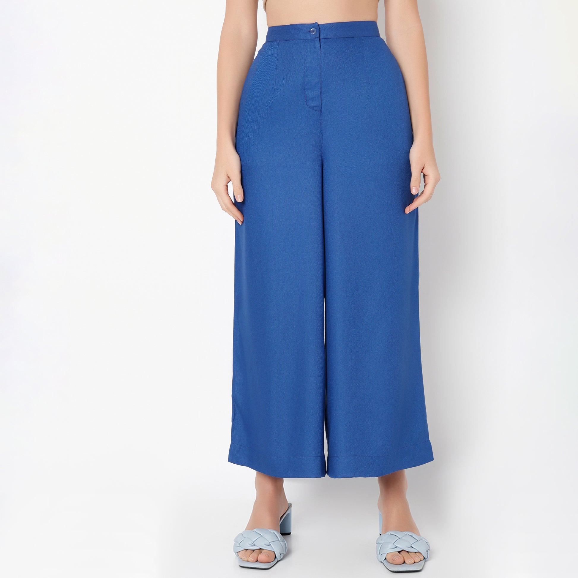 Buy Women Flare Fit Solid Ankle Length High Rise Culottes  - Style Union