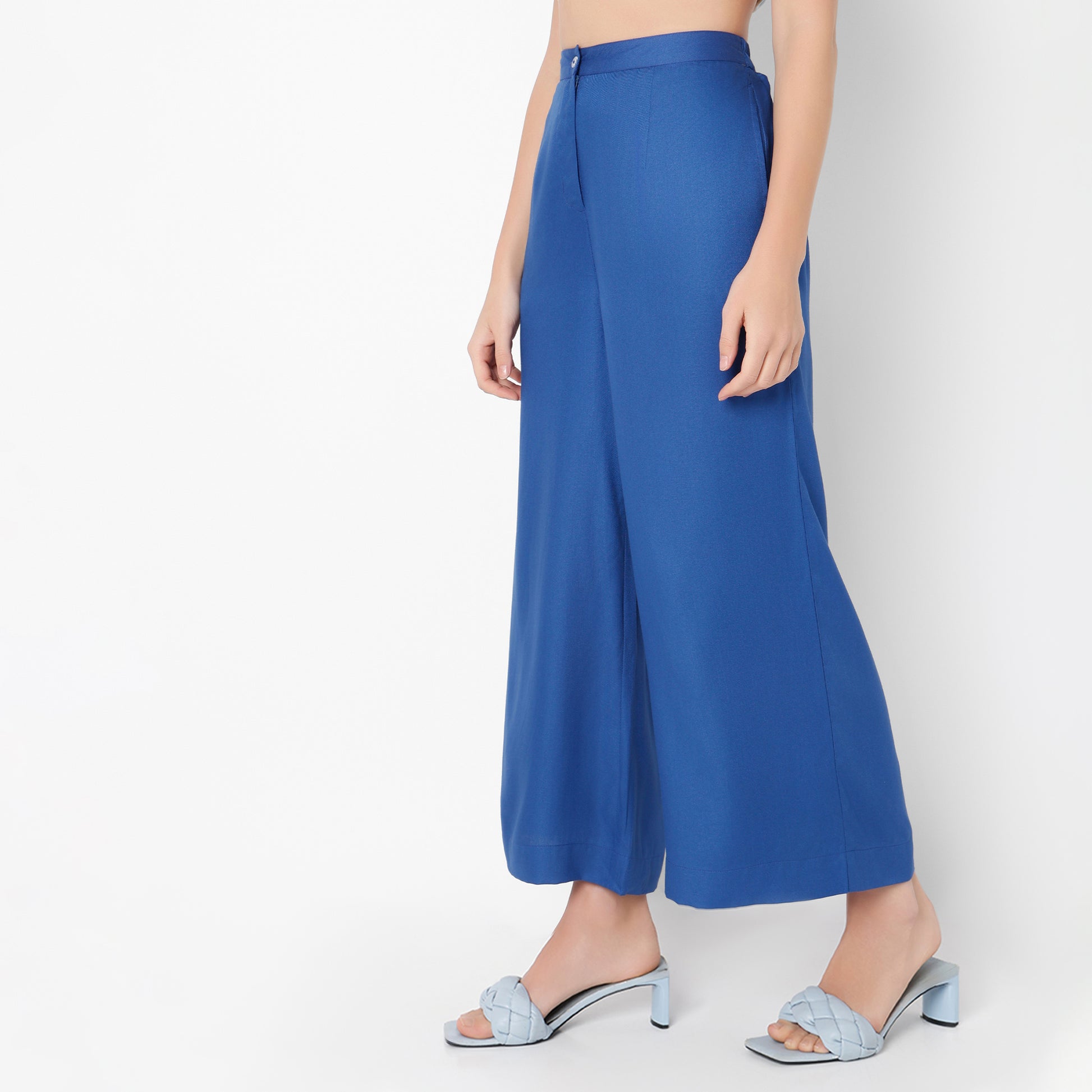 Buy Women Flare Fit Solid Ankle Length High Rise Culottes  - Style Union