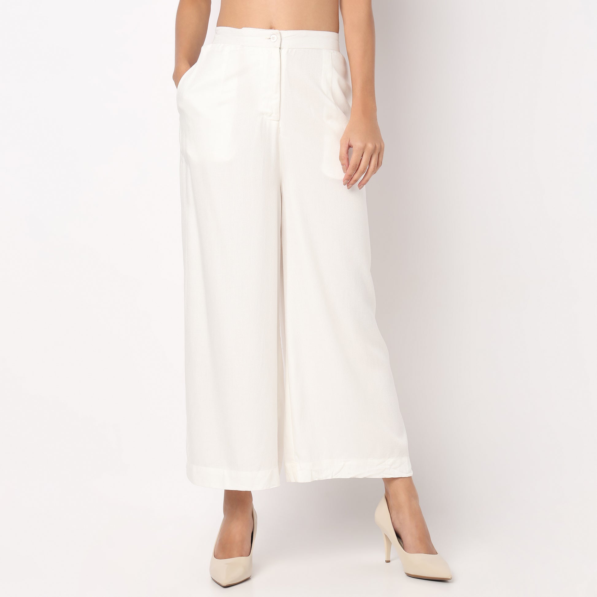 Buy Women Flare Fit Solid Ankle Length High Rise Culottes  - Style Union