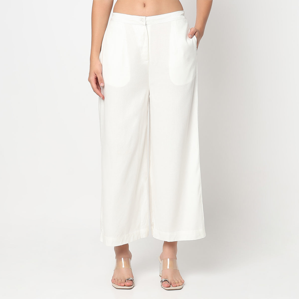 Buy Women Flare Fit Solid Ankle Length High Rise Culottes  - Style Union