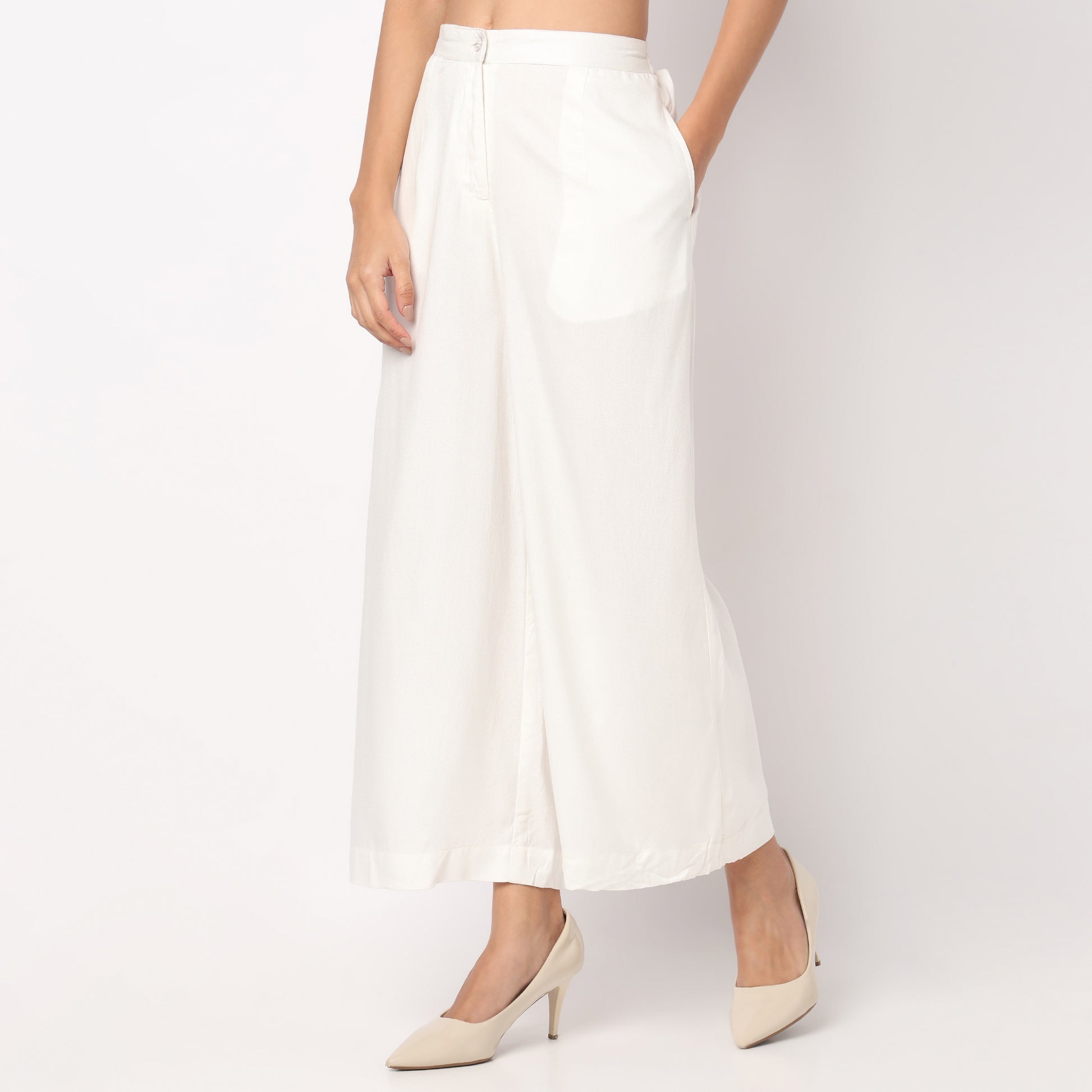 Buy Women Flare Fit Solid Ankle Length High Rise Culottes  - Style Union