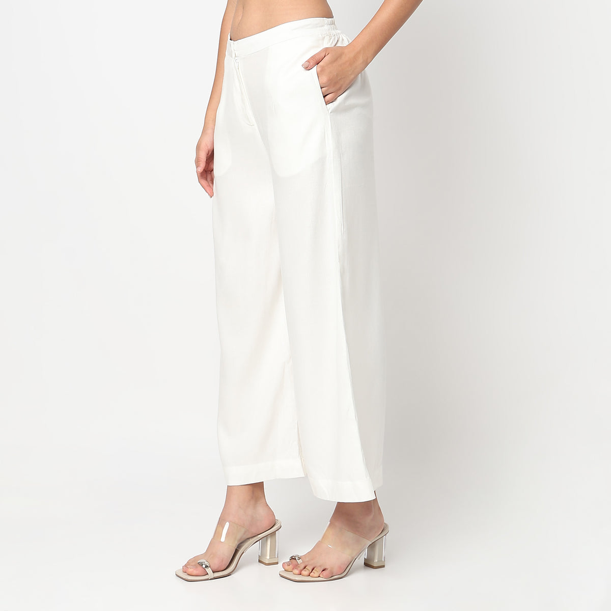 Buy Women Flare Fit Solid Ankle Length High Rise Culottes  - Style Union
