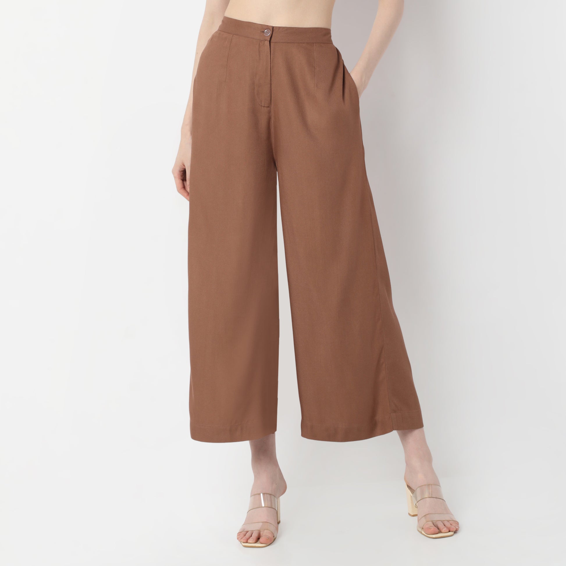 Buy Women Flare Fit Solid Ankle Length High Rise Culottes  - Style Union