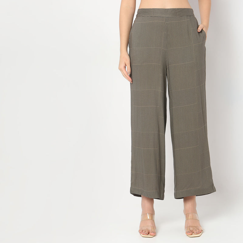 Flare Fit Mid Rise Pants