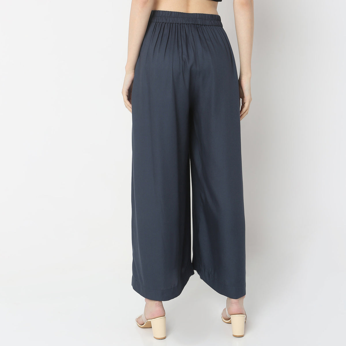 Flare Fit Solid High Rise Culottes