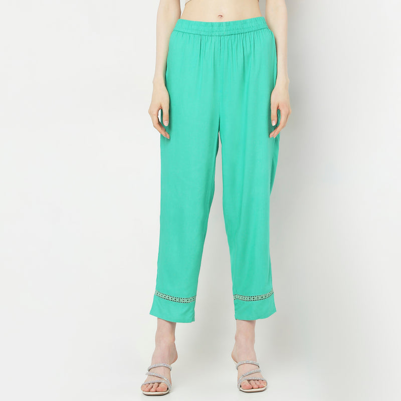 Straight Fit Mid Rise Pants