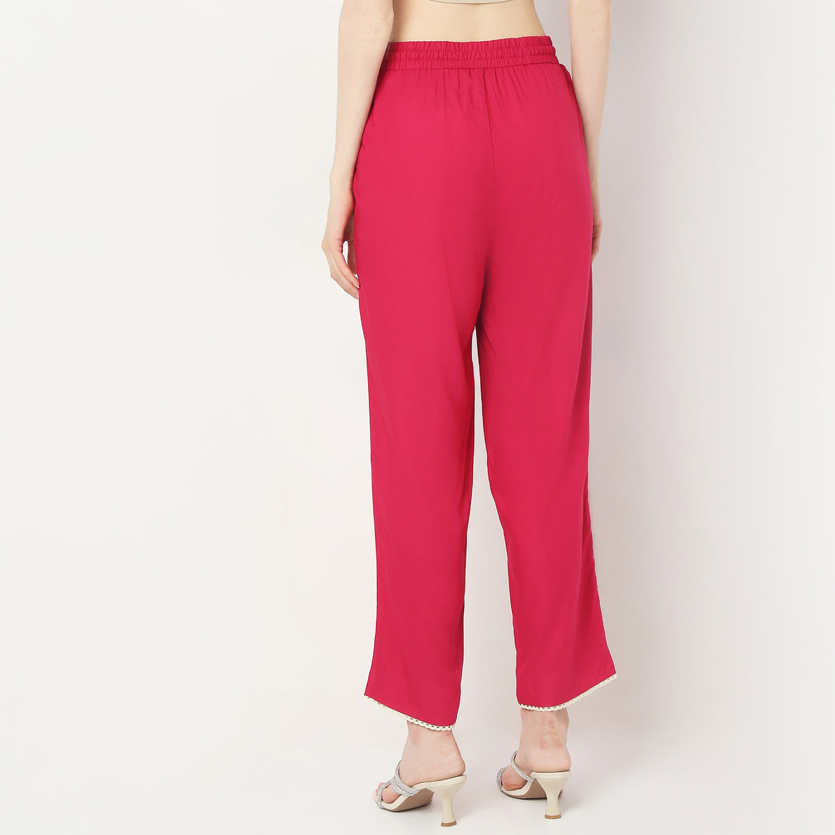 Straight Fit Mid Rise Pants