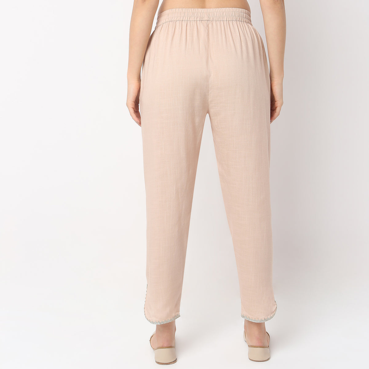 Straight Fit Mid Rise Pants