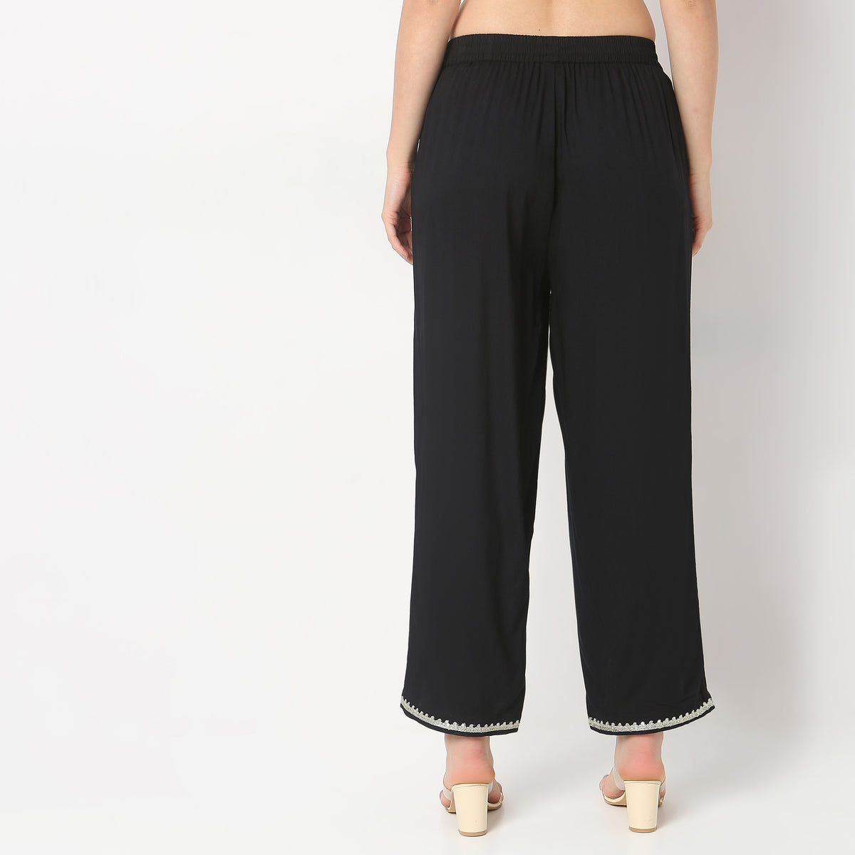 Straight Fit Mid Rise Pants