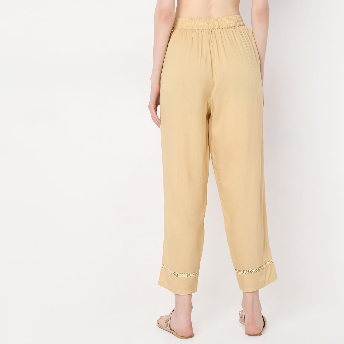 Straight Fit Mid Rise Pants