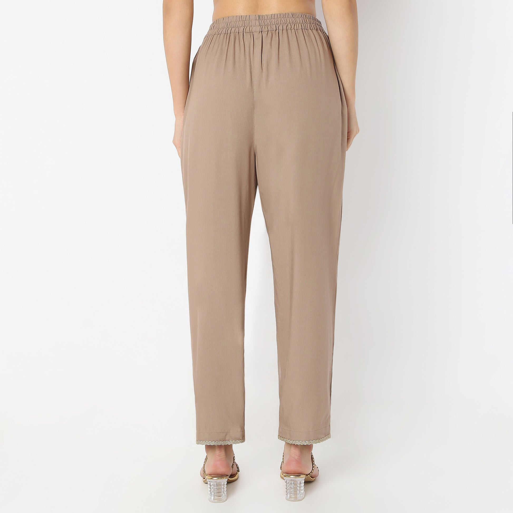 Ankle Length Mystic Brocades Lace Highlight Pants