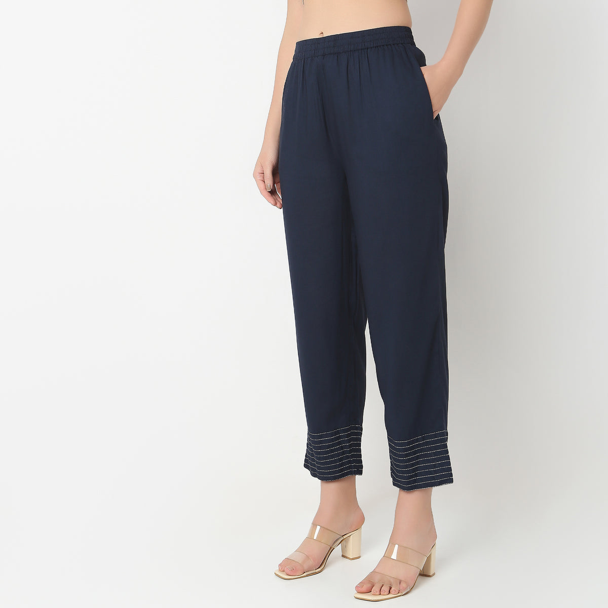 Straight Fit Ankle Length Pants