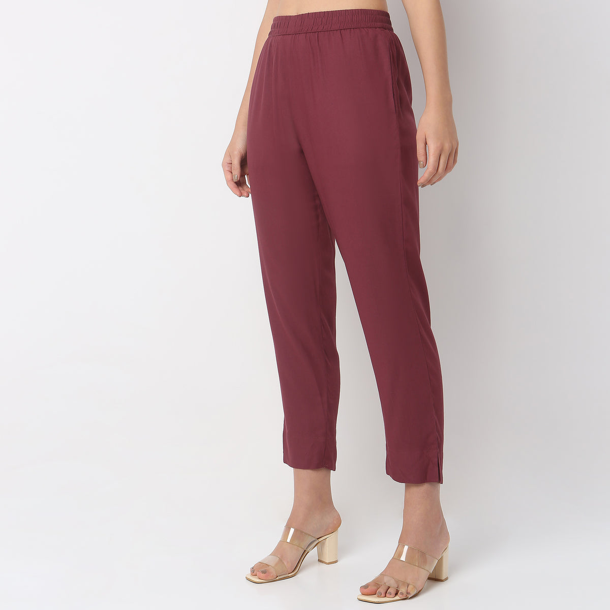 Straight Fit Mid Rise Pants