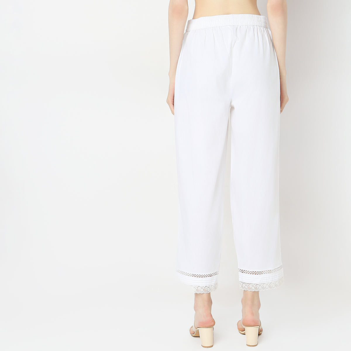 Straight Fit Mid Rise Pants