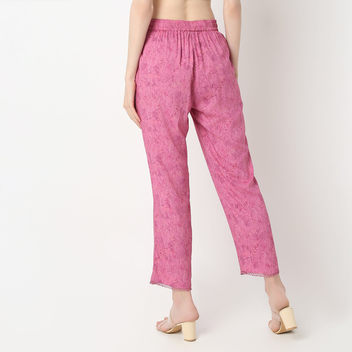 Printed Ankle Length Midnight Blossom Straight Pant