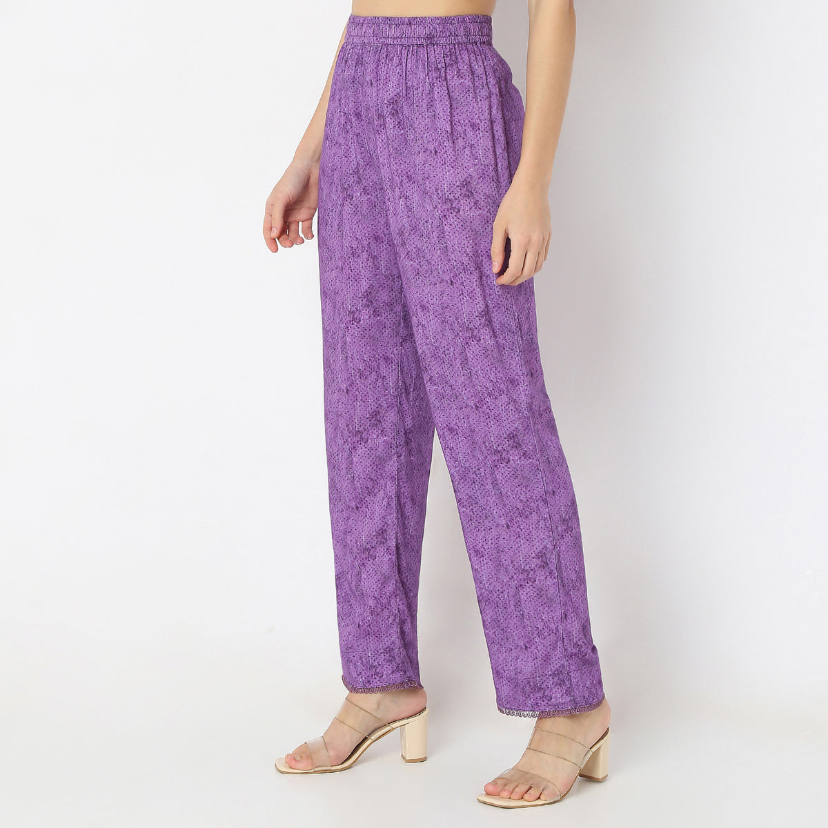 Printed Ankle Length Midnight Blossom Straight Pant