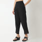 Straight Fit Solid Ankle Length Mid Rise Pants