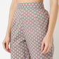 Tapered Fit Printed Ankle Length Mid Rise Pants