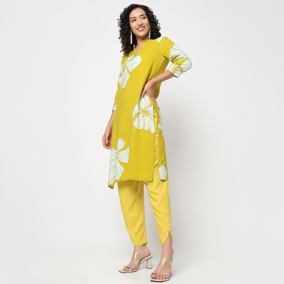 Straight Fit Solid Ethnic Pants 
