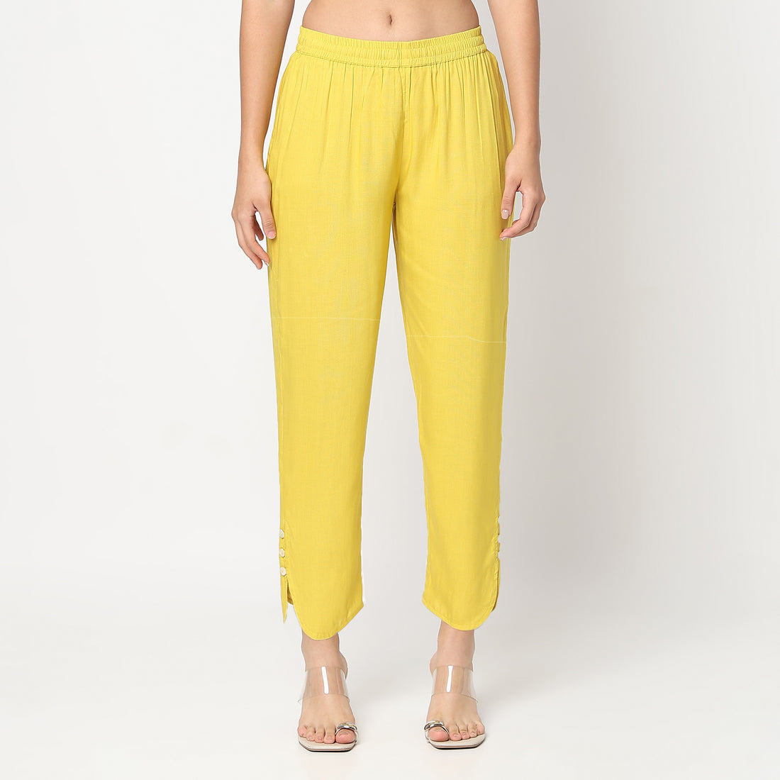 Straight Fit Solid Ethnic Pants 