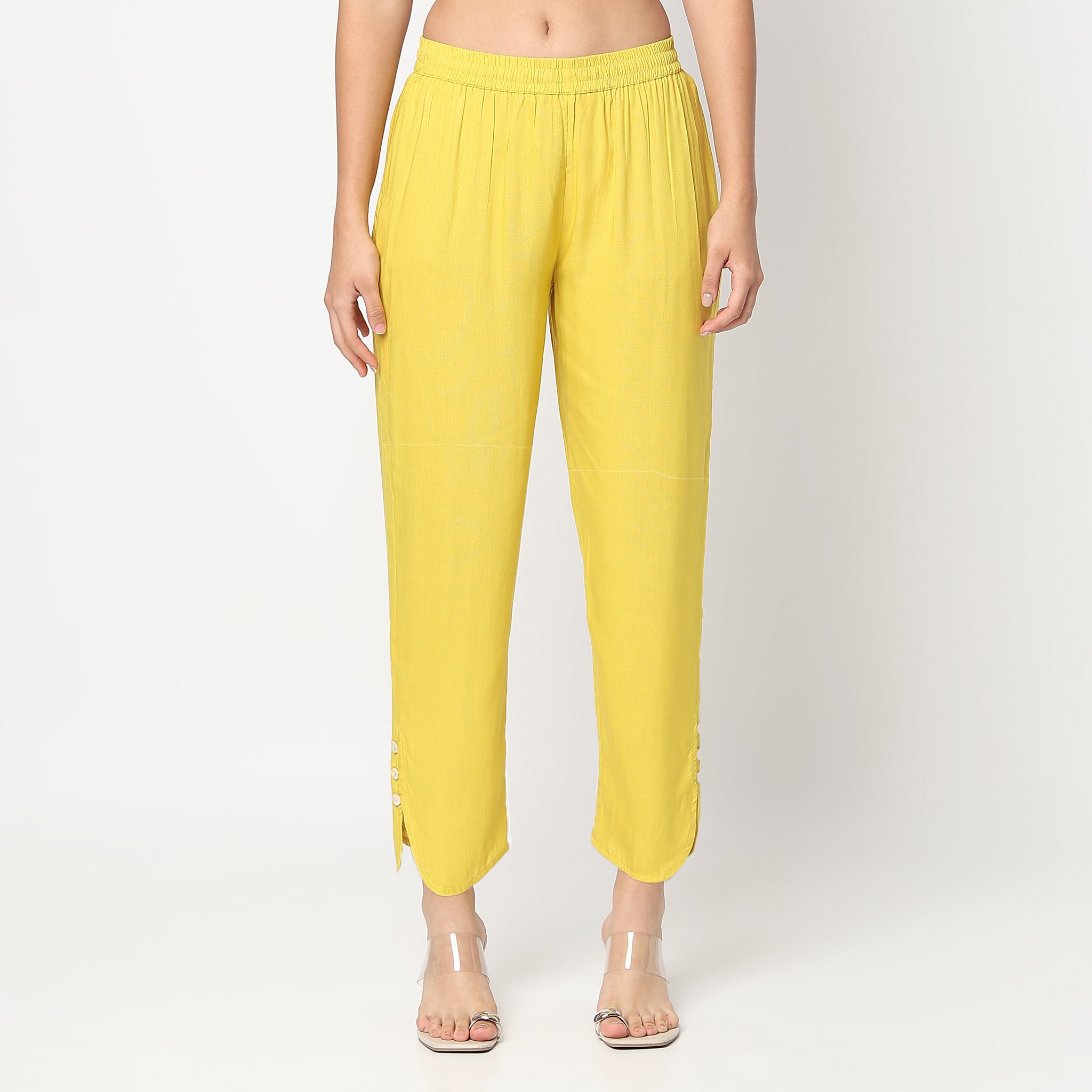 Straight Fit Solid Ethnic Pants 