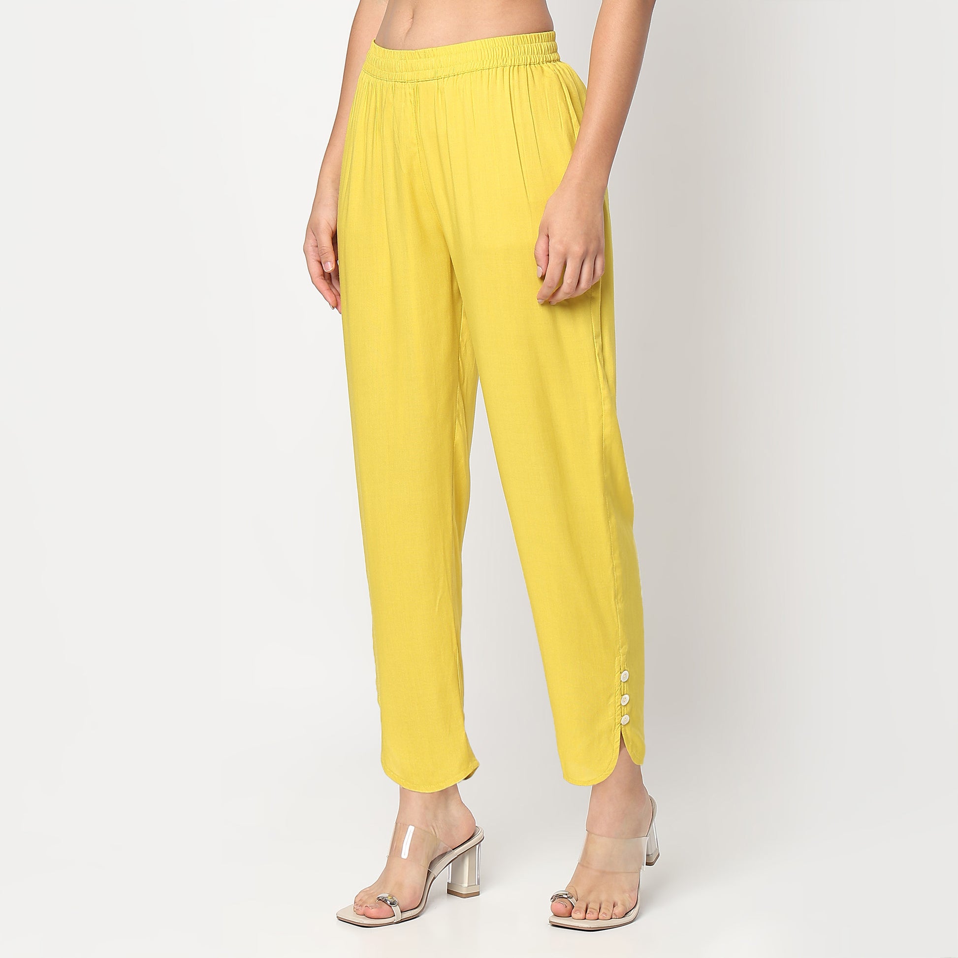 Straight Fit Solid Ethnic Pants 