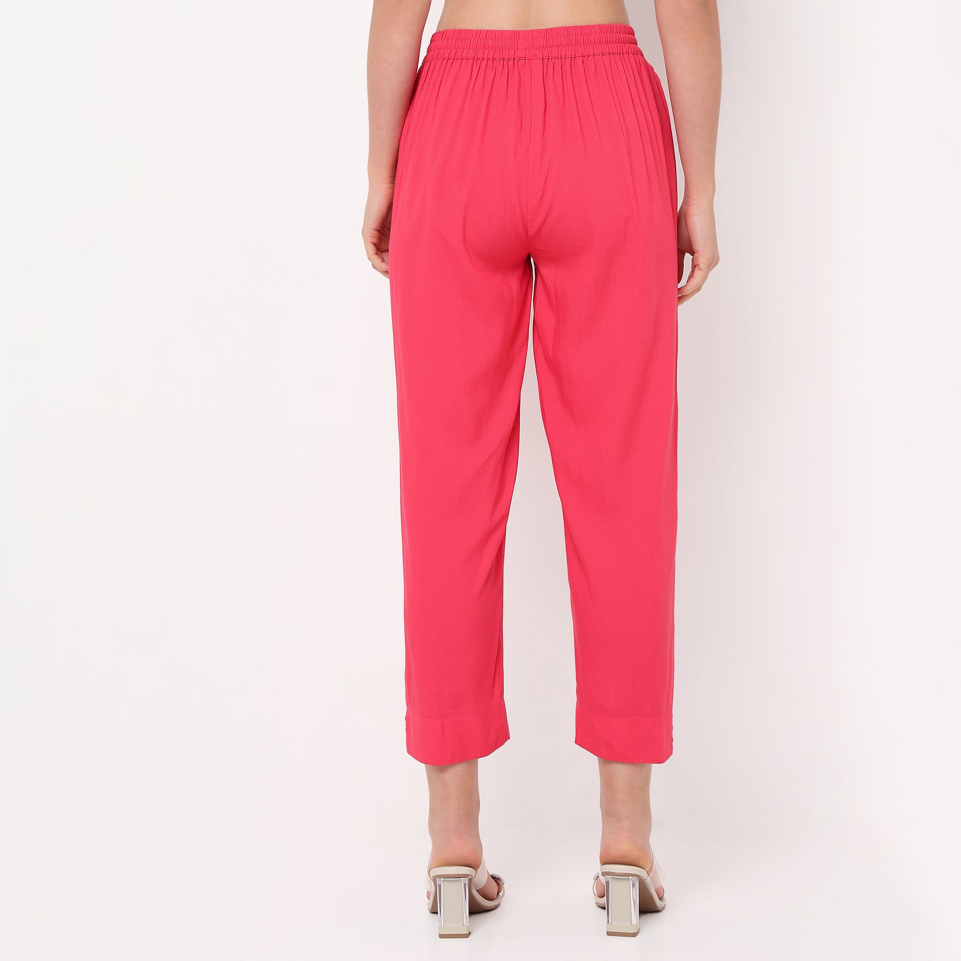 Straight Fit Solid Ethnic Pants 