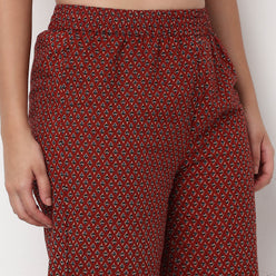 Cotton Essential Printed Straight Pants