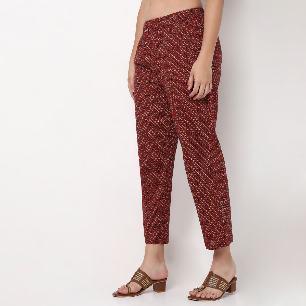 Cotton Essential Printed Straight Pants