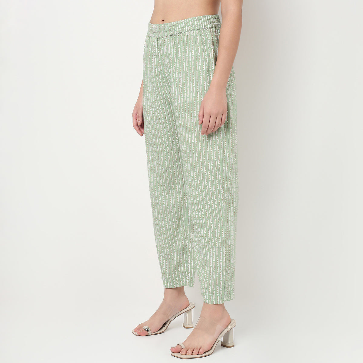 Order Now Women Striped Straight Fit Mid Rise Ethnic Wear Pant by Style Union