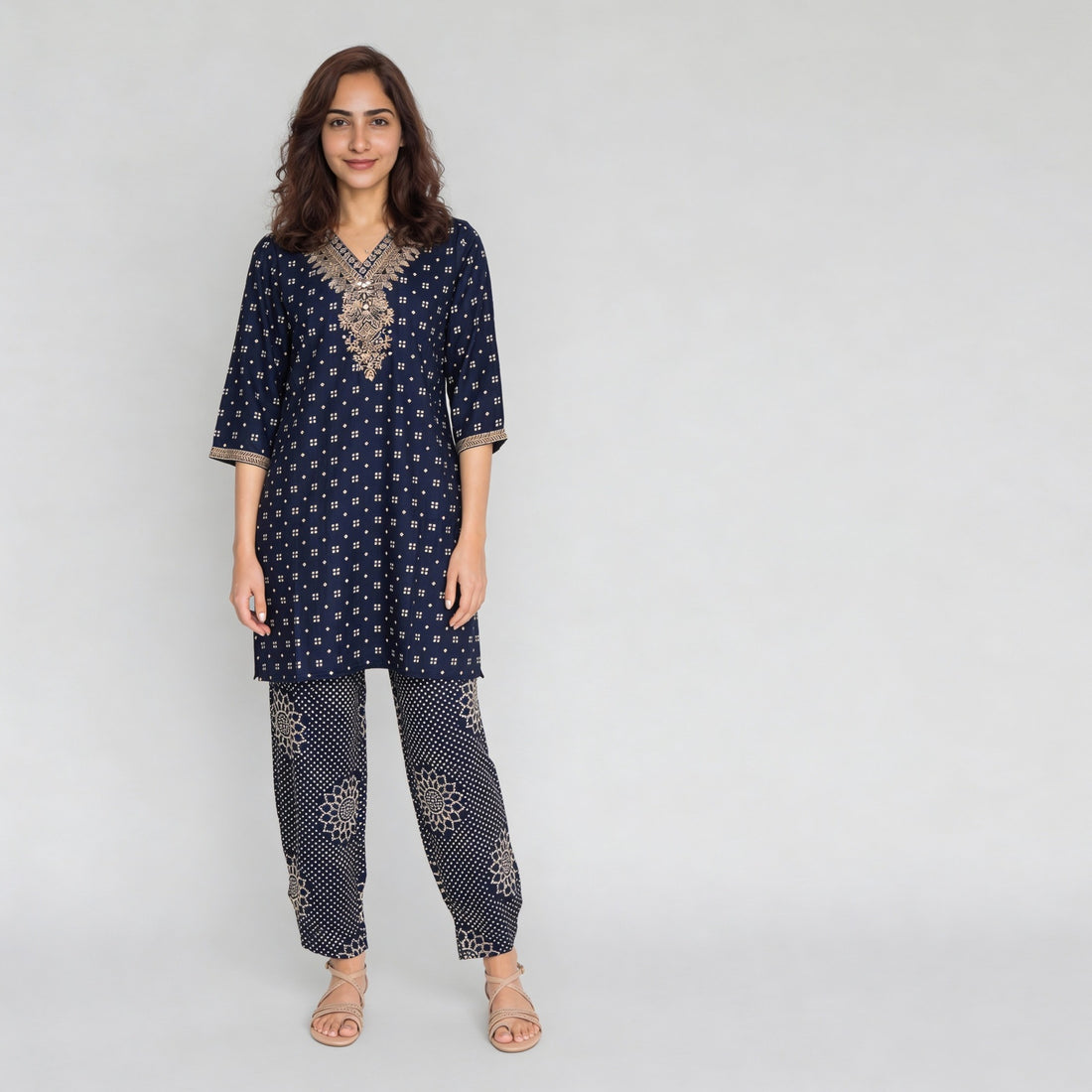 Printed Full Length Travel Pants