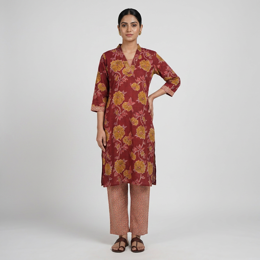 Cotton Printed Straight Pant