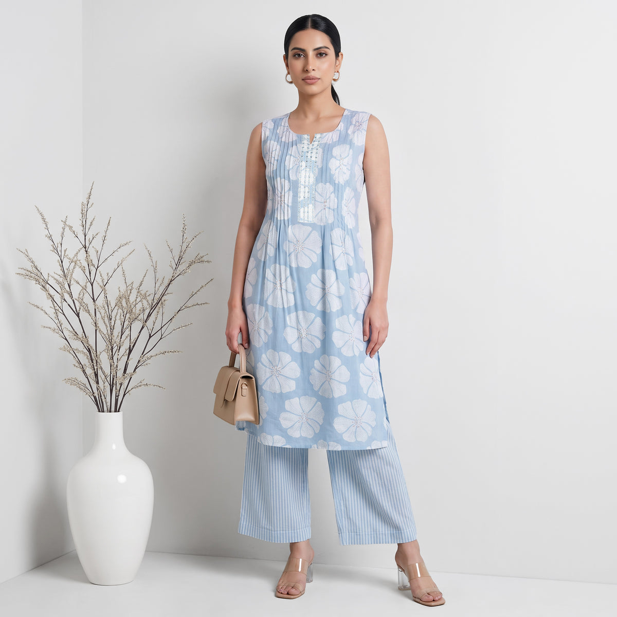 Cotton Printed Wide Leg Pants