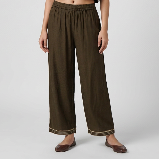 Solid Straight Pant