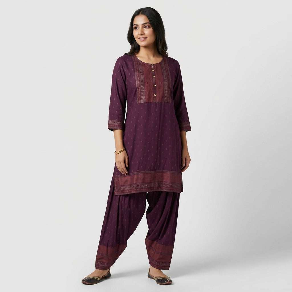 Printed Mid Rise Farsi Salwar