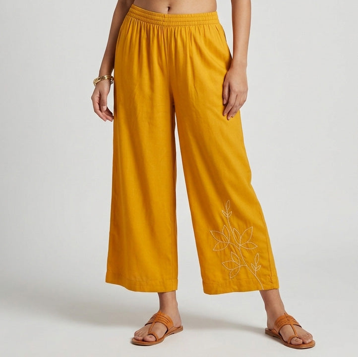 Straight Pant with Embroidery