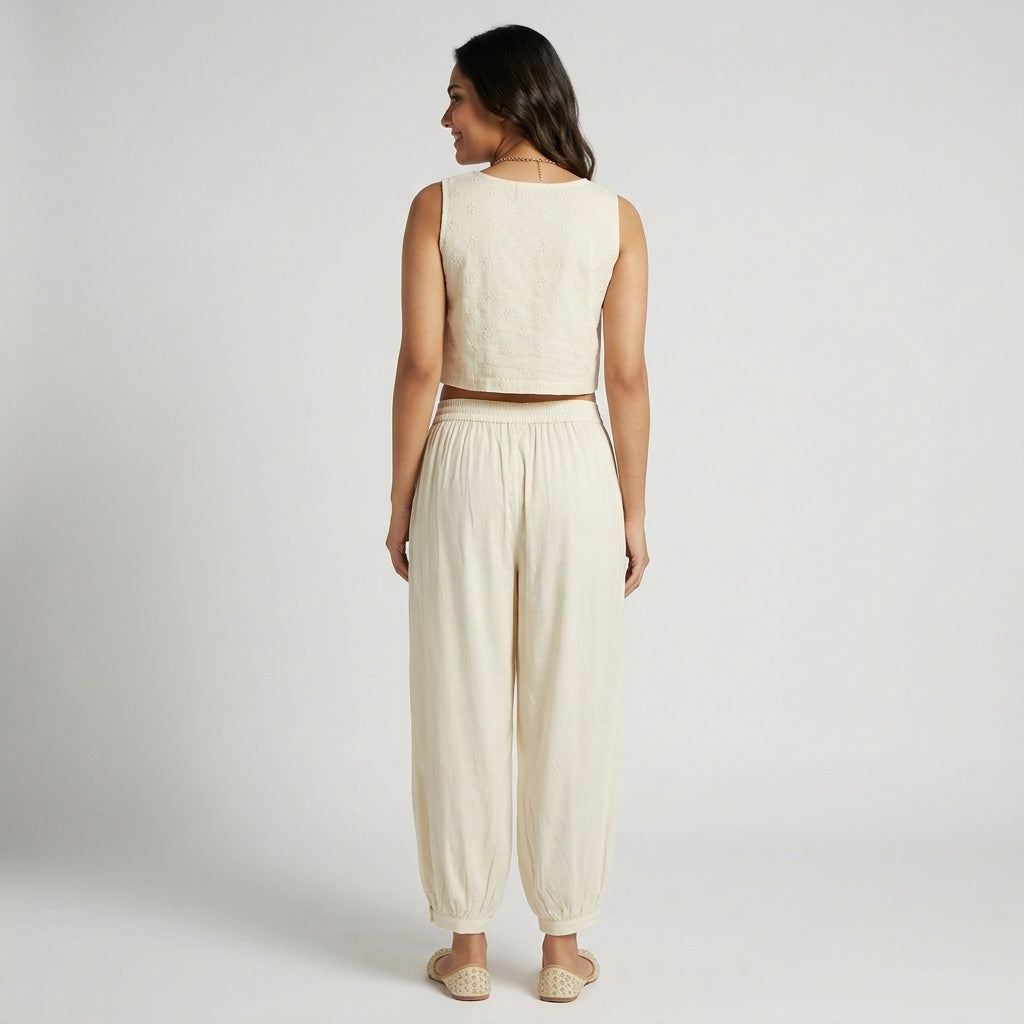 Solid Afghani Mid Rise Pants