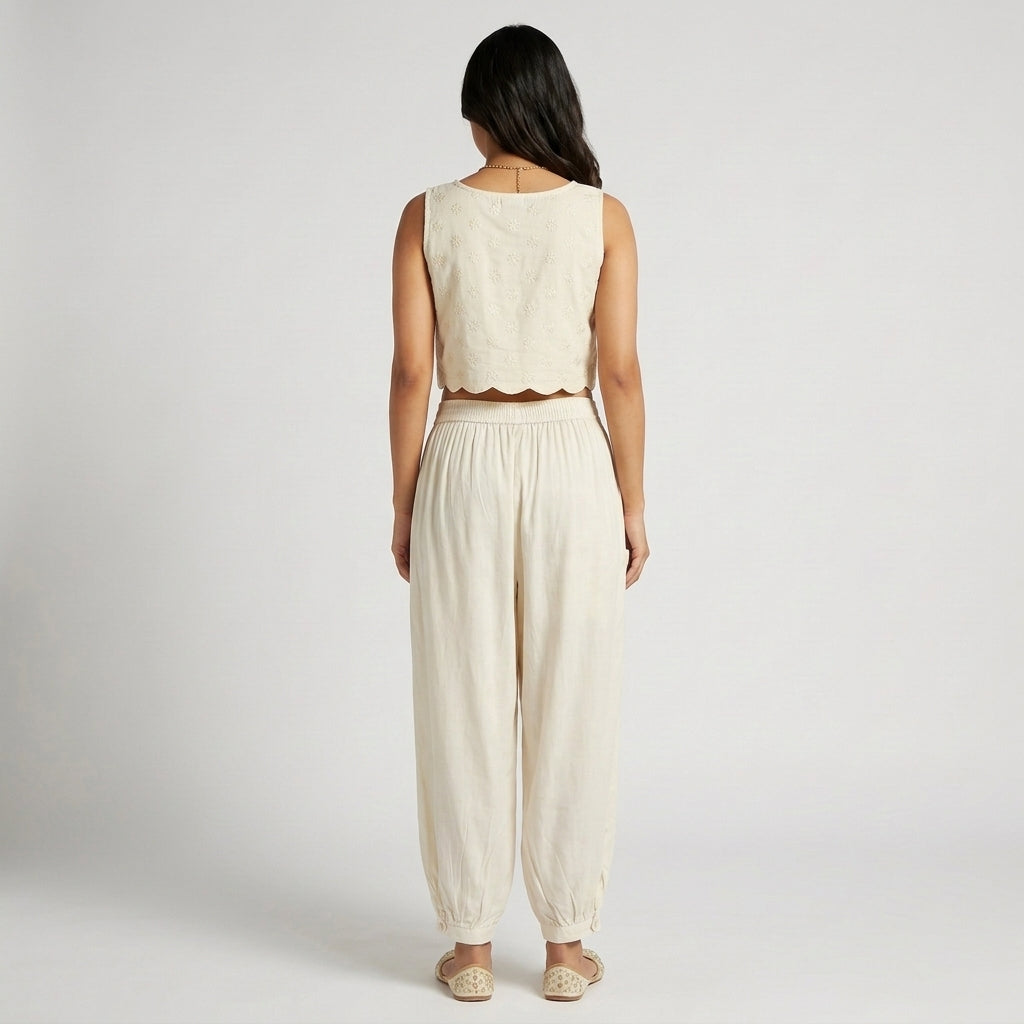 Solid Afghani Mid Rise Pants