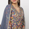 Flare Fit Printed Kurta and Pant with Dupatta Set