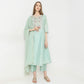 Flare Fit Embroidered Kurta with Pant & with Dupatta Set