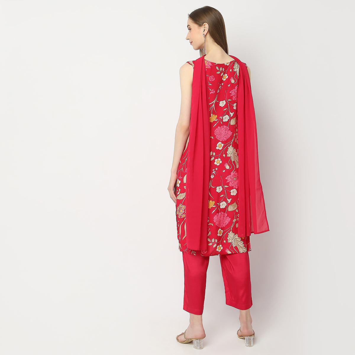 Straight Fit Printed Kurta and Pant with Dupatta Set