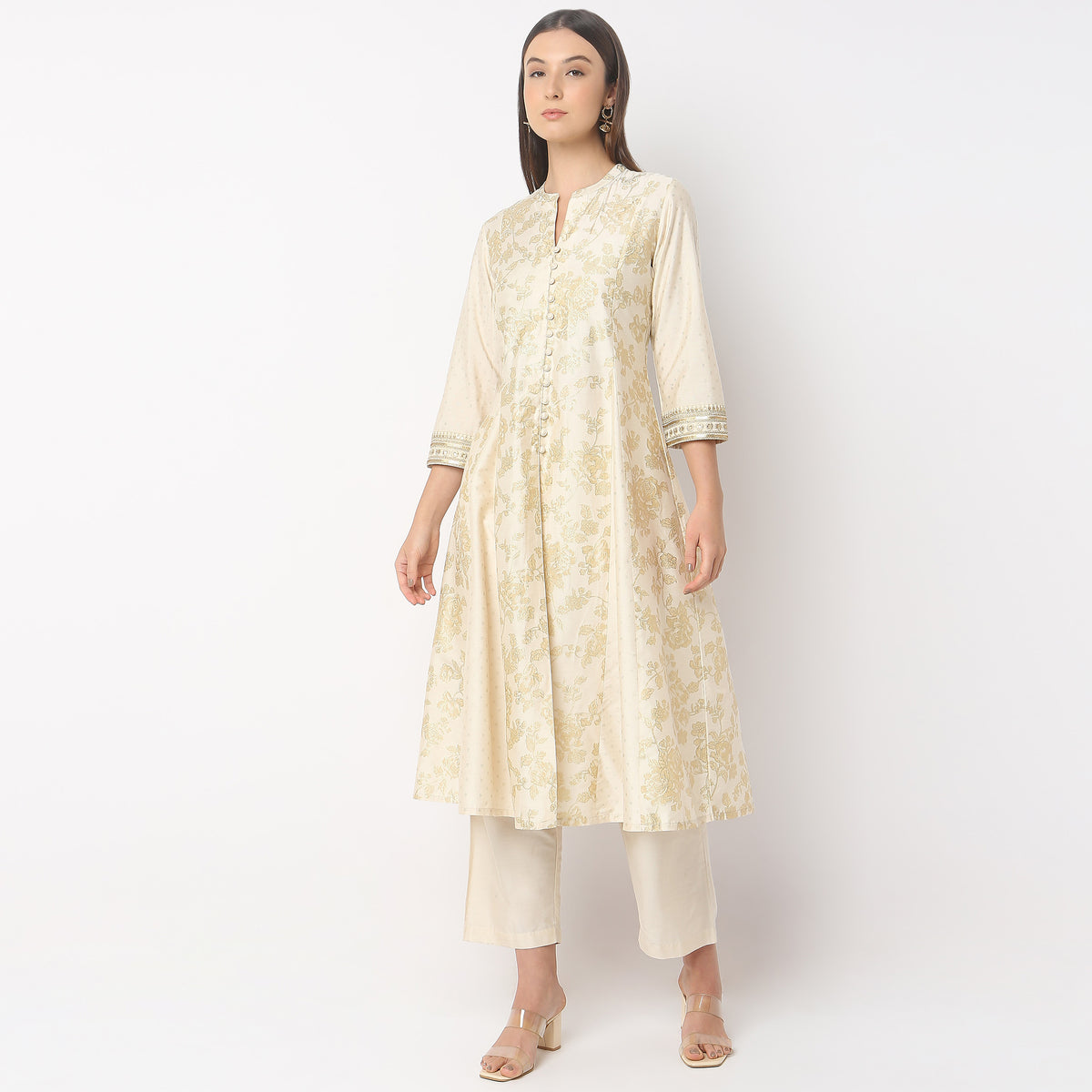 Regular Fit Printed Kurta and Pant With Dupatta Set